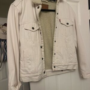 Levi's Cream Trucker Jacket with Red Tab